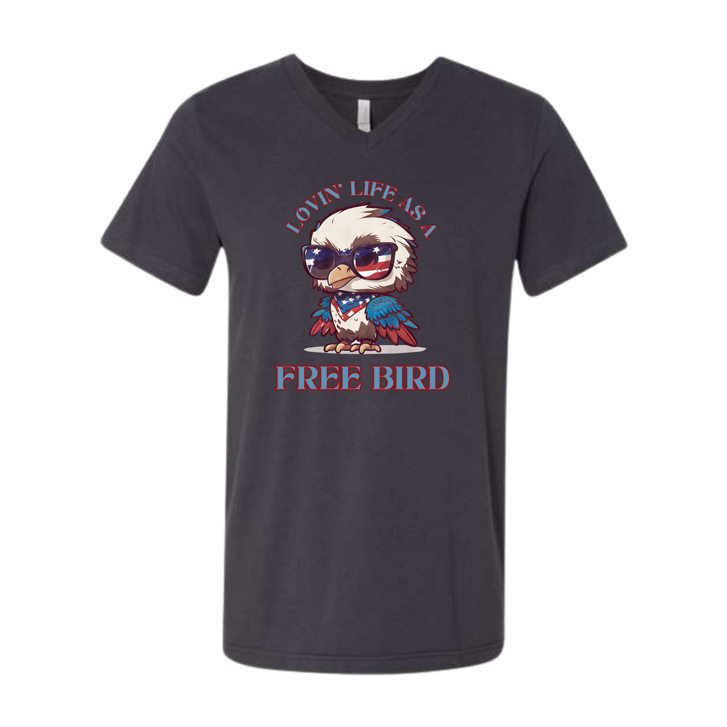 Lovin' Life as a Free Bird - Bella+Canvas - Unisex V-Neck - Neutral Colors