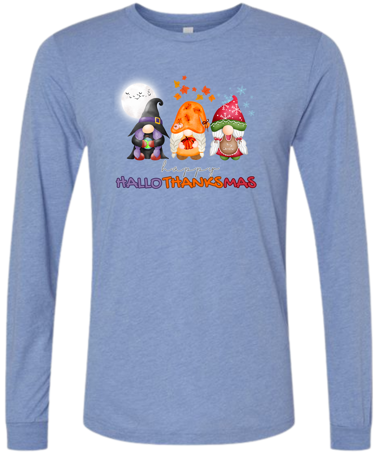Happy HalloThanksMas Gnomes - Unisex Long Sleeve - Assorted Colors