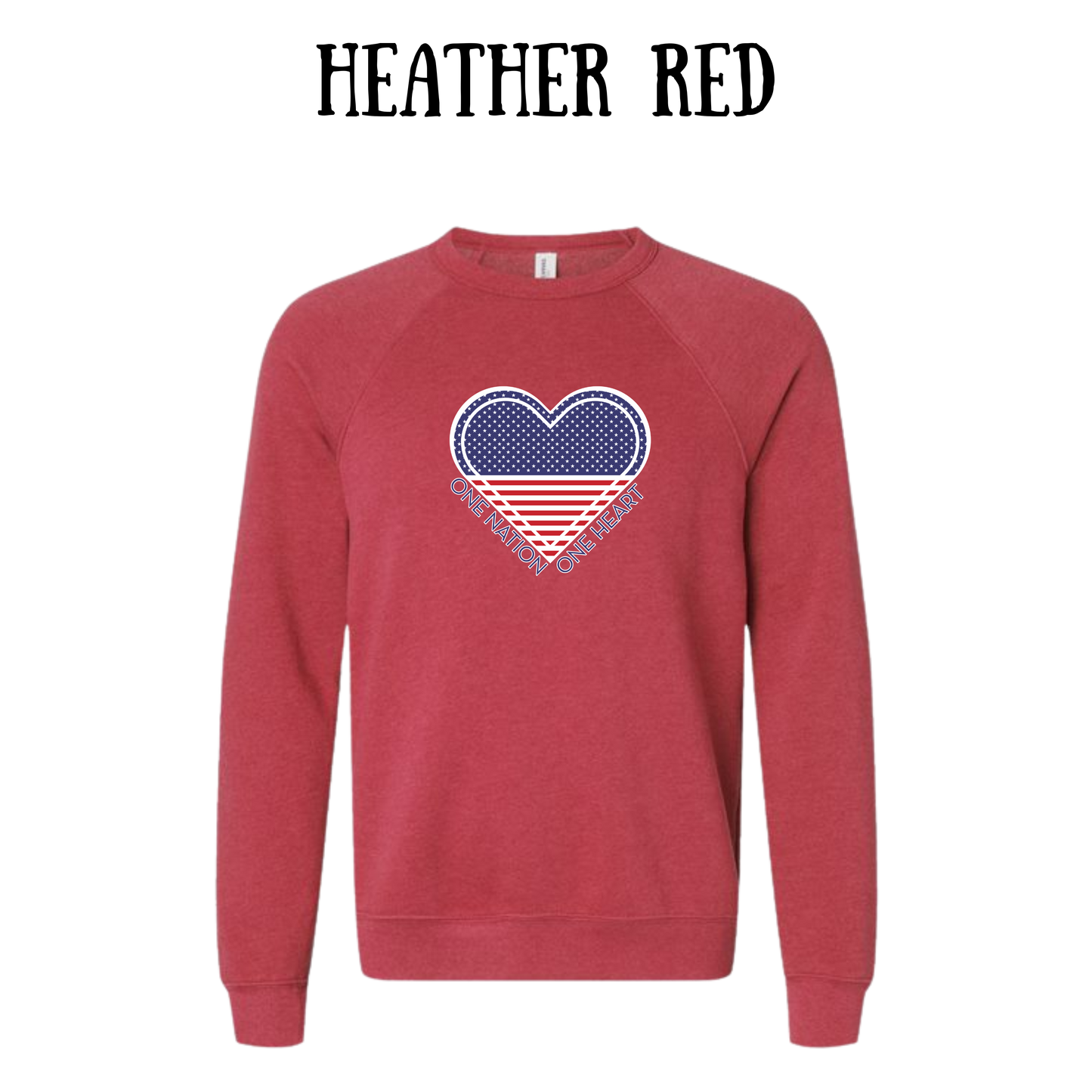 PP - One Nation One Heart - Sponge Fleece Raglan Sweatshirt - Assorted Colors