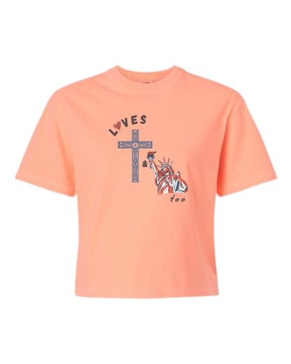 Loves Jesus & America too - Comfort Colors - Boxy T - Assorted Colors