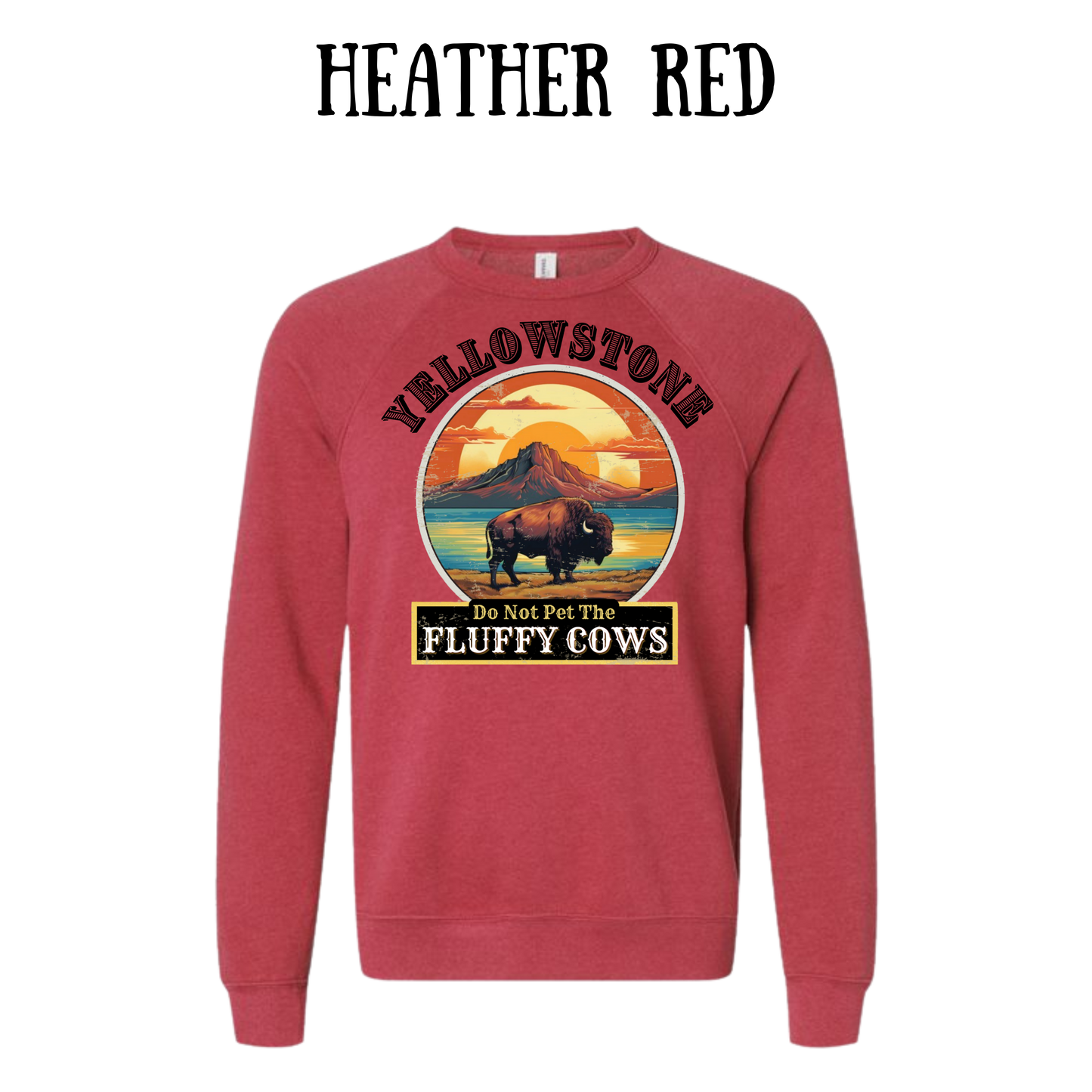 CP - Yellowstone: Fluffy Cows - Sponge Fleece Raglan Sweatshirt - Assorted Colors