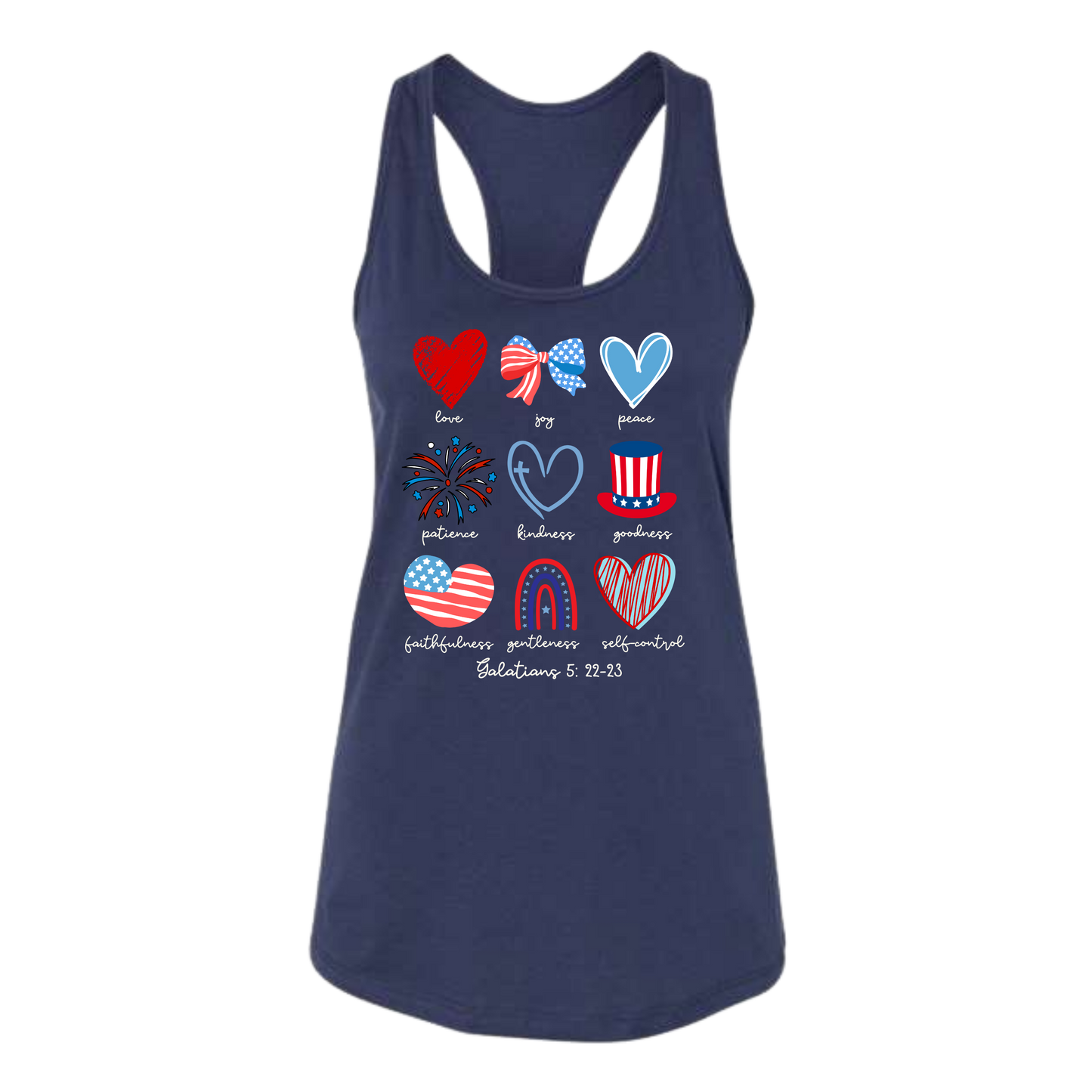 Galatians 5 - Patriotic - Bella+Canvas - Women's Jersey Racerback Tank