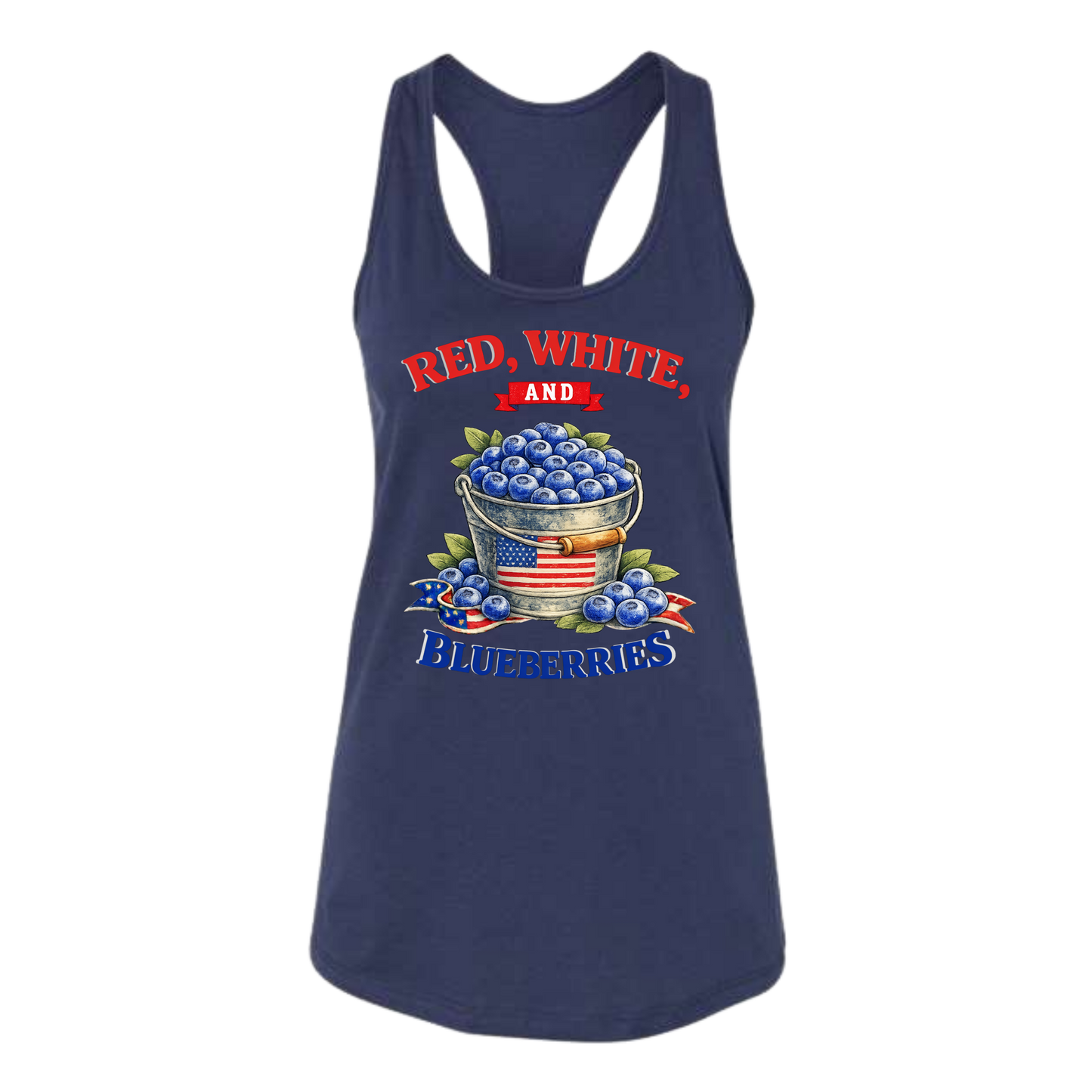 Red, White, And Blueberries - Bella+Canvas - Women's Jersey Racerback Tank