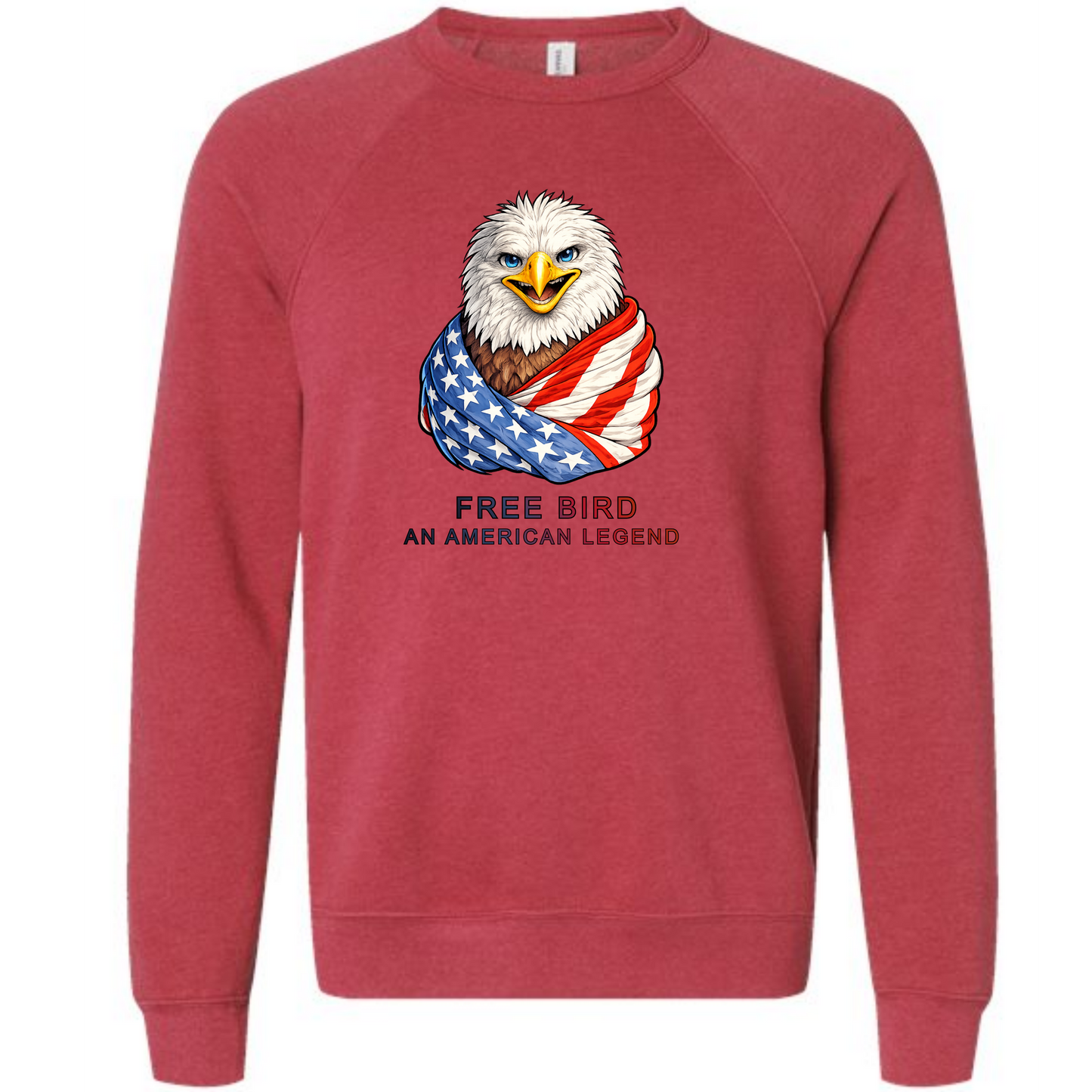 Free Bird An American Legend - Sponge Fleece Raglan Sweatshirt - Assorted Colors