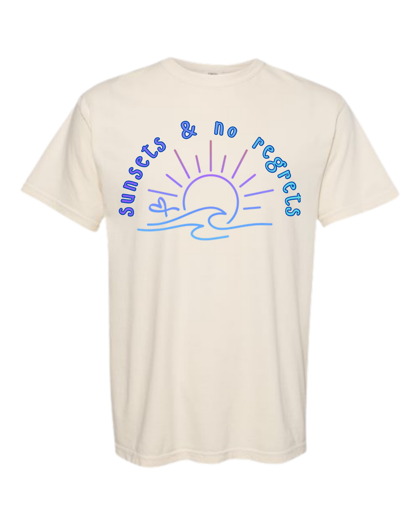 Sunsets & No Regrets - Comfort Colors - Heavyweight Unisex Tee - Neutral Colors