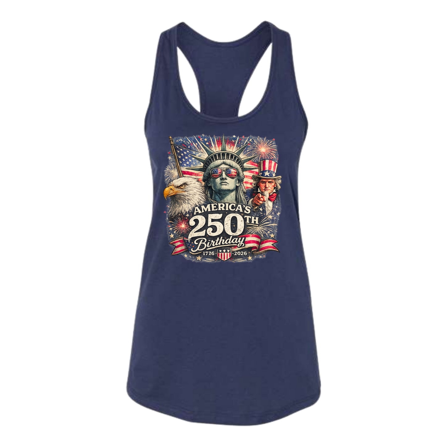 America's 250th Birthday - Bella+Canvas - Women's Jersey Racerback Tank