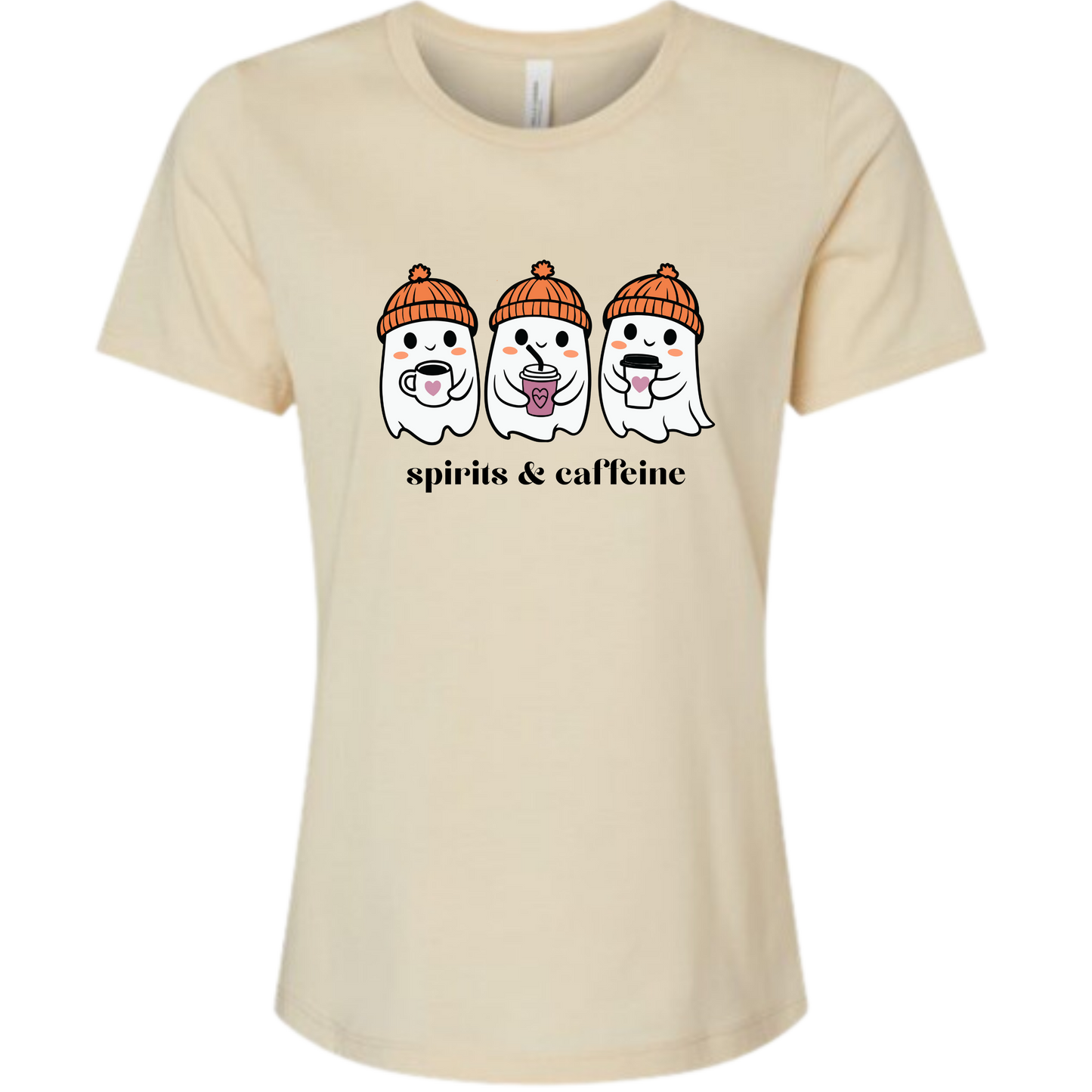 Spirits & Caffeine - Women's Relaxed Fit Tee - Neutrals
