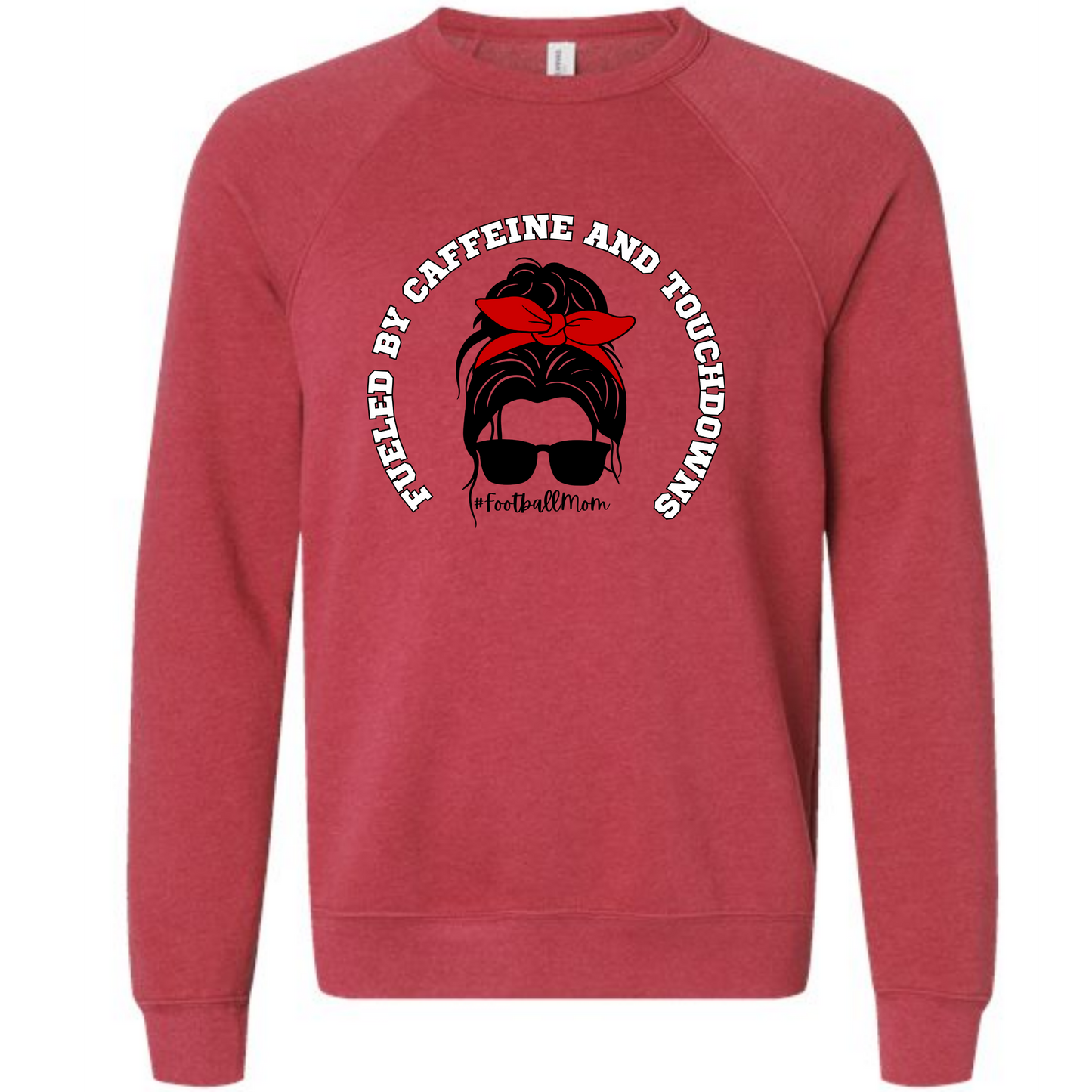 Football Moms Fueled By - Sponge Fleece Raglan Sweatshirt - Assorted Colors