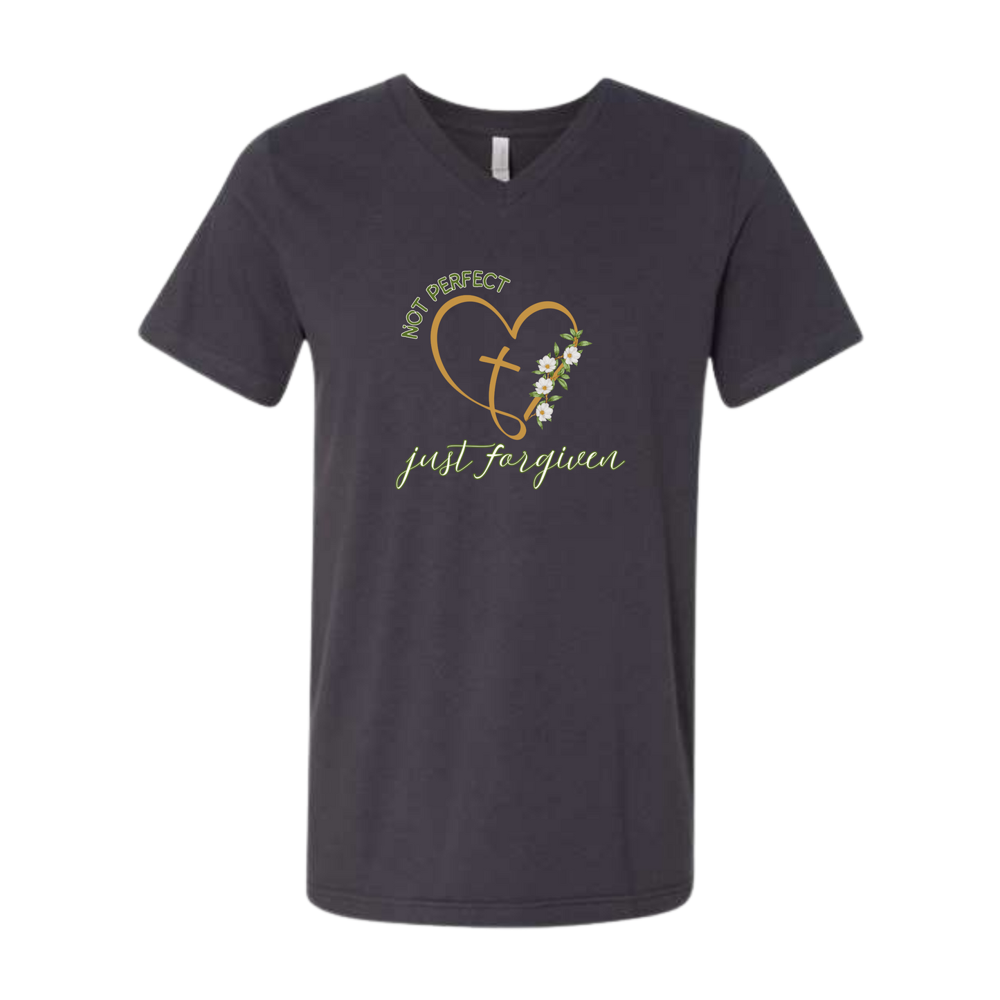 Not Perfect Just Forgiven - Bella+Canvas - Unisex V-Neck - Neutral Colors
