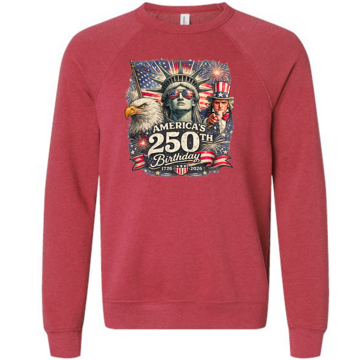 America's 250th Birthday - Sponge Fleece Raglan Sweatshirt - Assorted Colors