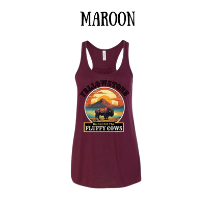 CP - Yellowstone: Fluffy Cows - Women's flowy racerback Tank