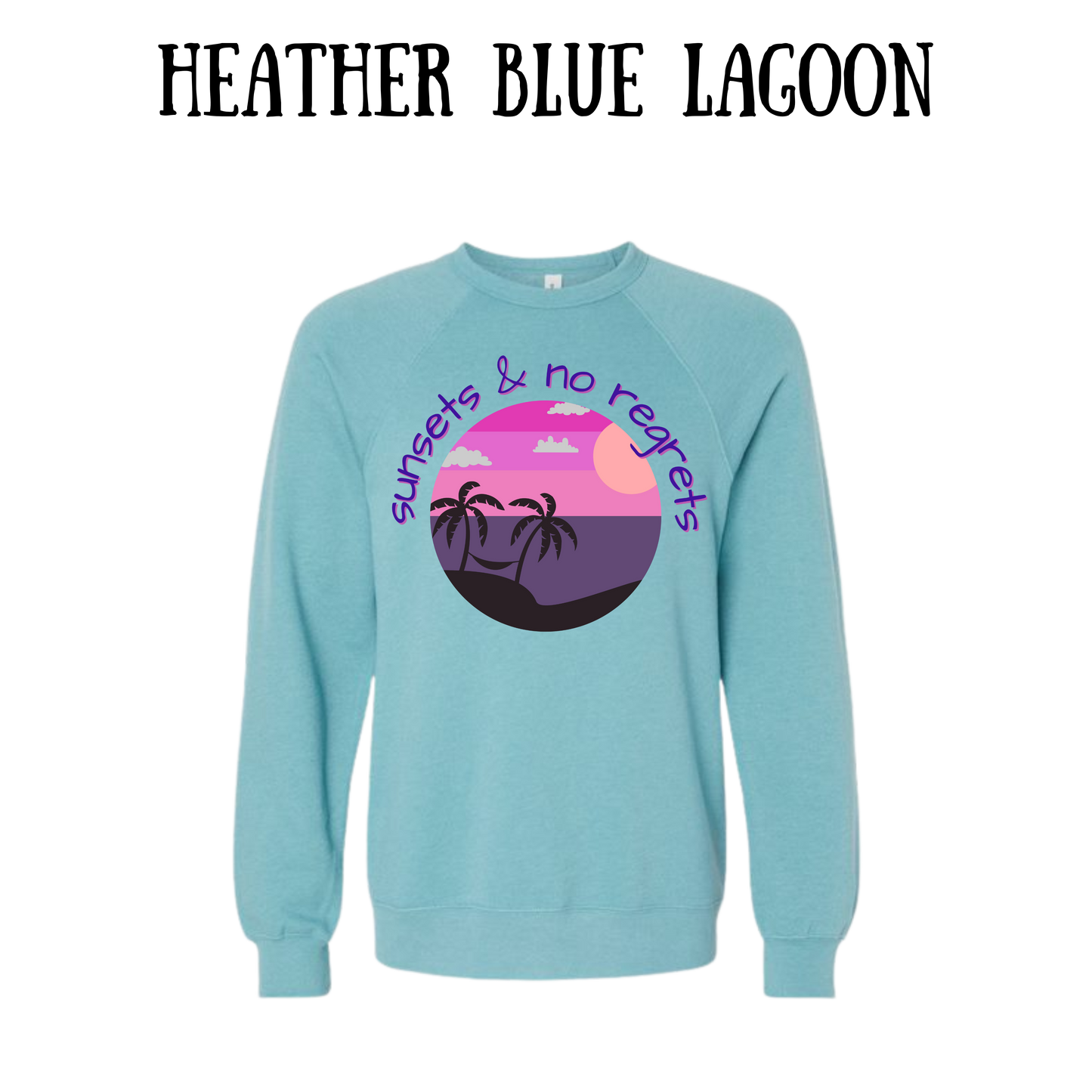 VP - Sunsets & No Regrets - Sponge Fleece Raglan Sweatshirt - Blues, Purples