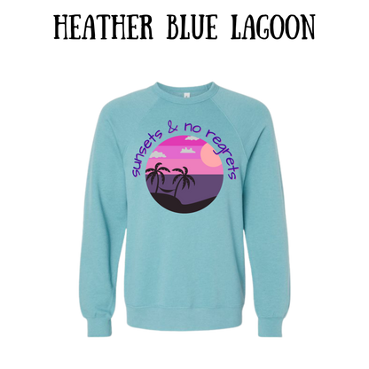 VP - Sunsets & No Regrets - Sponge Fleece Raglan Sweatshirt - Blues, Purples