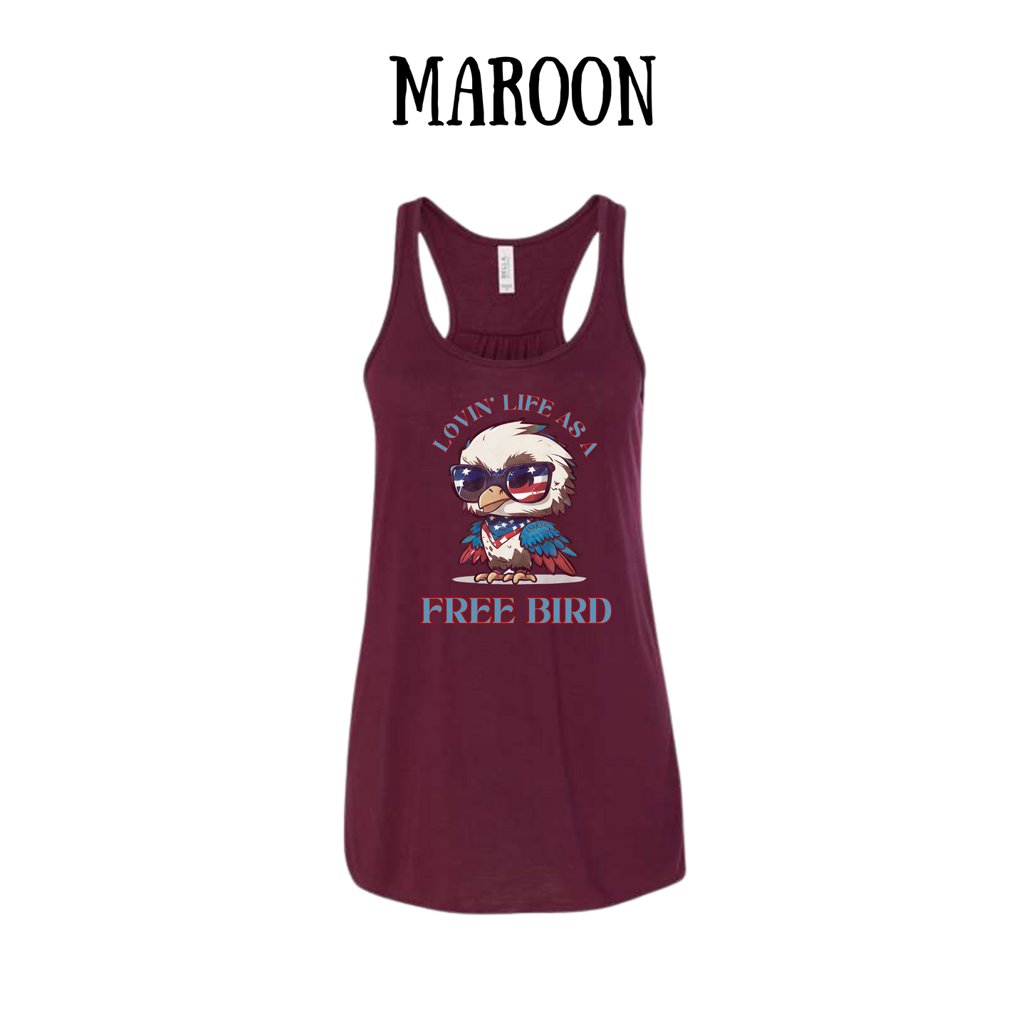 PP - Lovin' Life As A Free Bird - Women's Flowy Racerback Tank