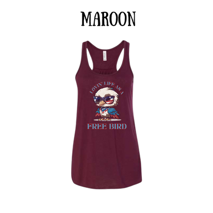 PP - Lovin' Life As A Free Bird - Women's Flowy Racerback Tank