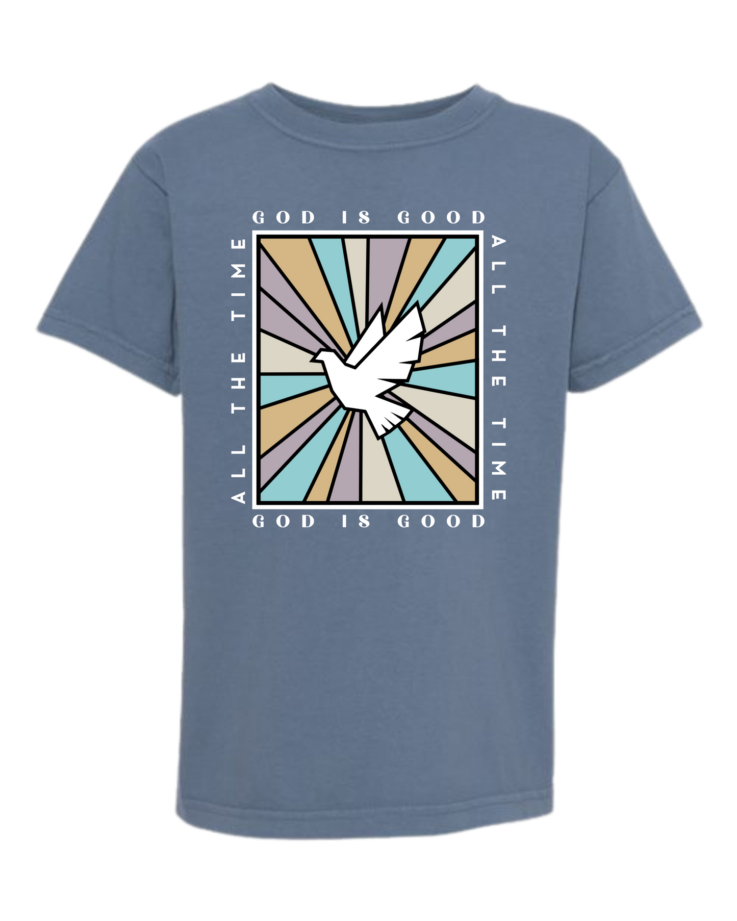 God Is Good - Comfort Colors - Heavyweight Youth Tee - Neutral Colors & Blues