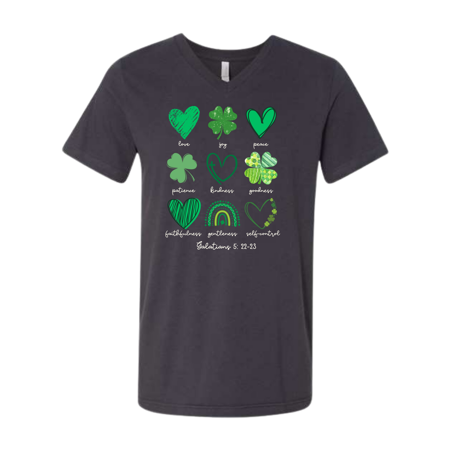 Galatians 5 - St Patrick's Day - Bella+Canvas - Unisex V-Neck - Neutral Colors