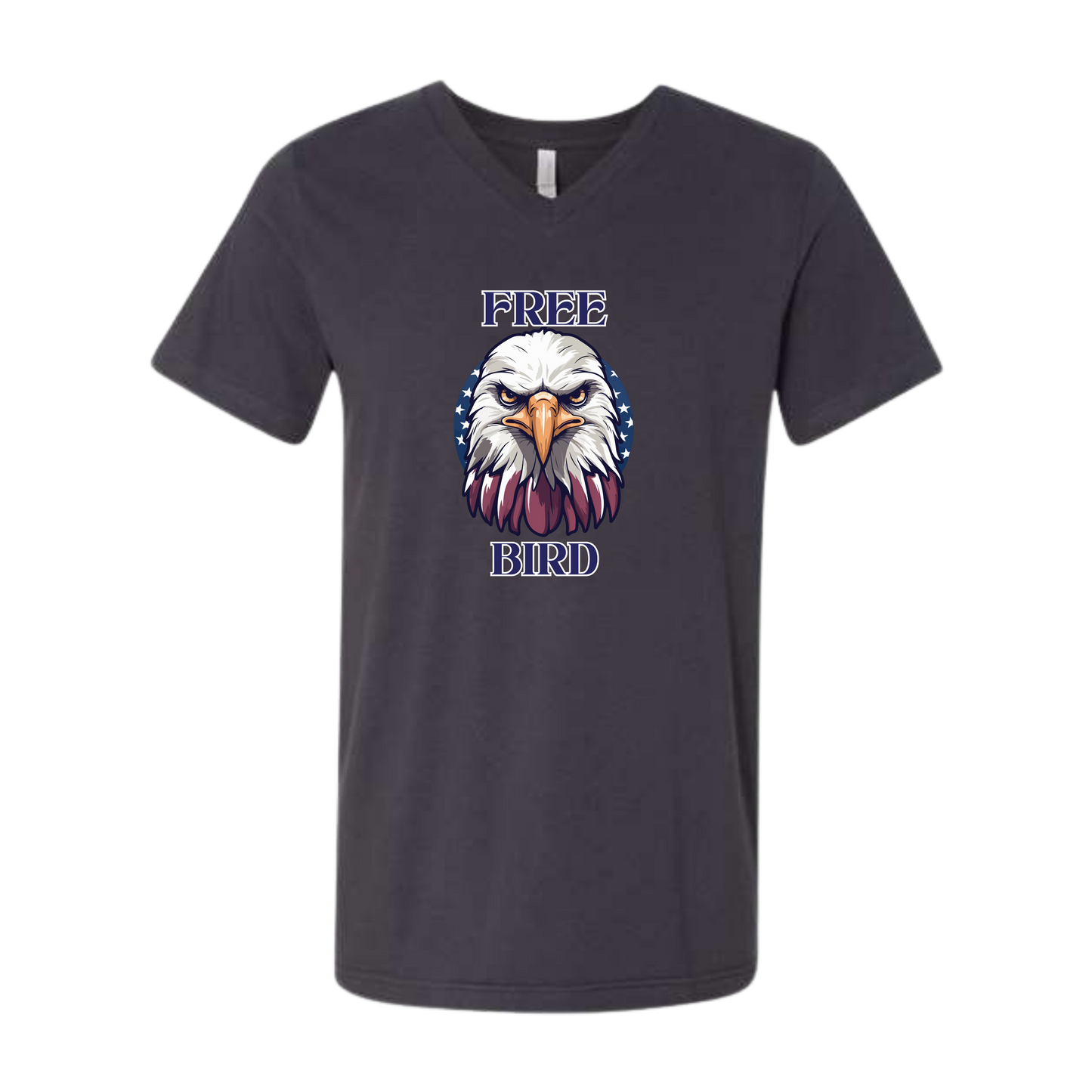 Free Bird - Bella+Canvas - Unisex V-Neck - Neutral Colors