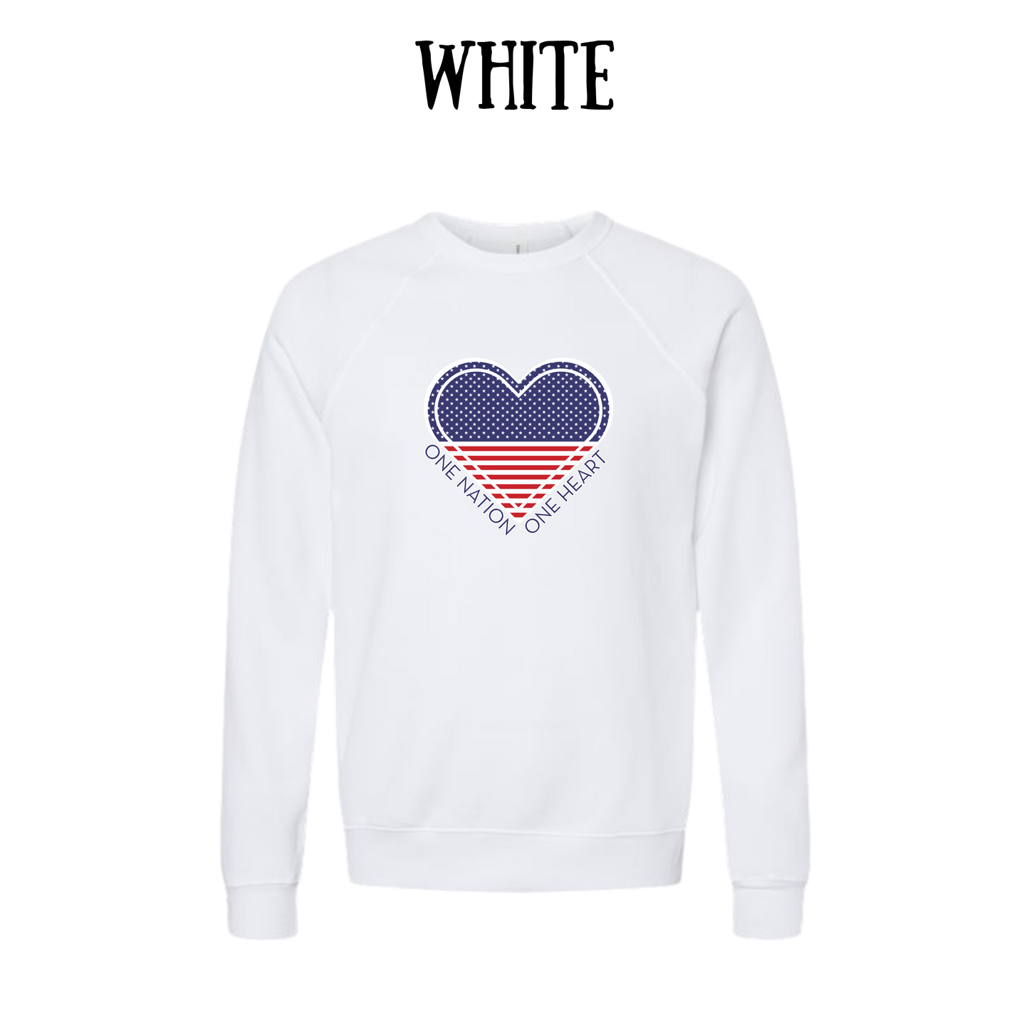 PP - One Nation One Heart - Sponge Fleece Raglan Sweatshirt - Greens, Neutrals