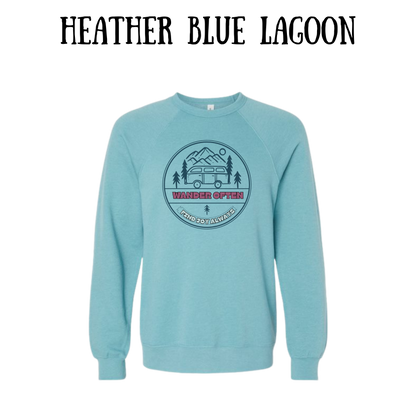 CP - Wander Often - Sponge Fleece Raglan Sweatshirt - Blues, Purples
