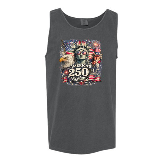 America's 250th Birthday - Comfort Colors - Unisex Tank - Neutral Colors & Blues
