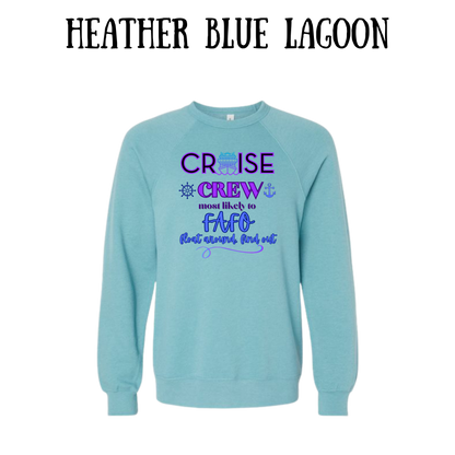 VP - Cruise Crew FAFO - Sponge Fleece Raglan Sweatshirt - Blues, Purples