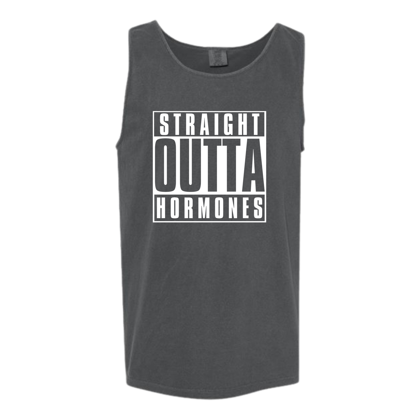 Straight Outta Hormones - Comfort Colors - Unisex Tank - Neutral Colors & Blues