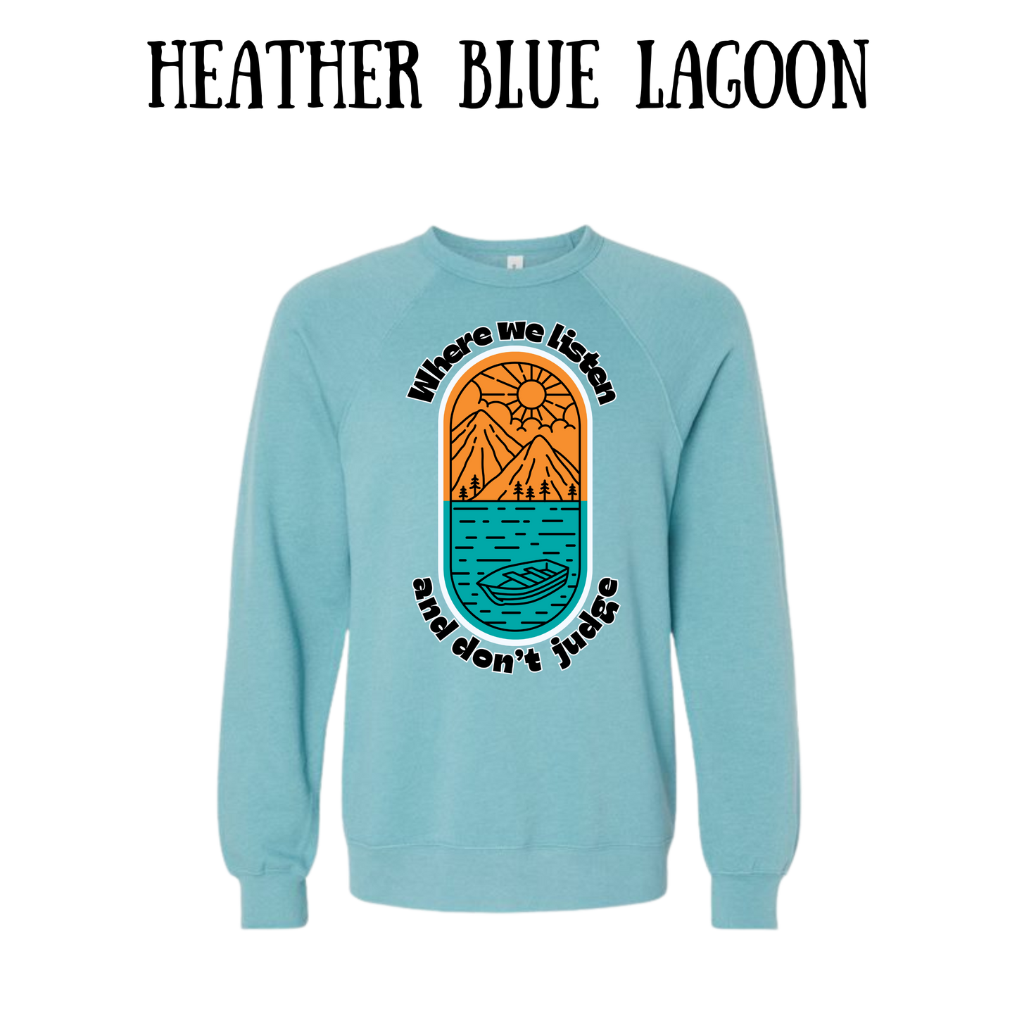 CP - Where We Listen and Don't Judge - Sponge Fleece Raglan Sweatshirt - Blues, Purples