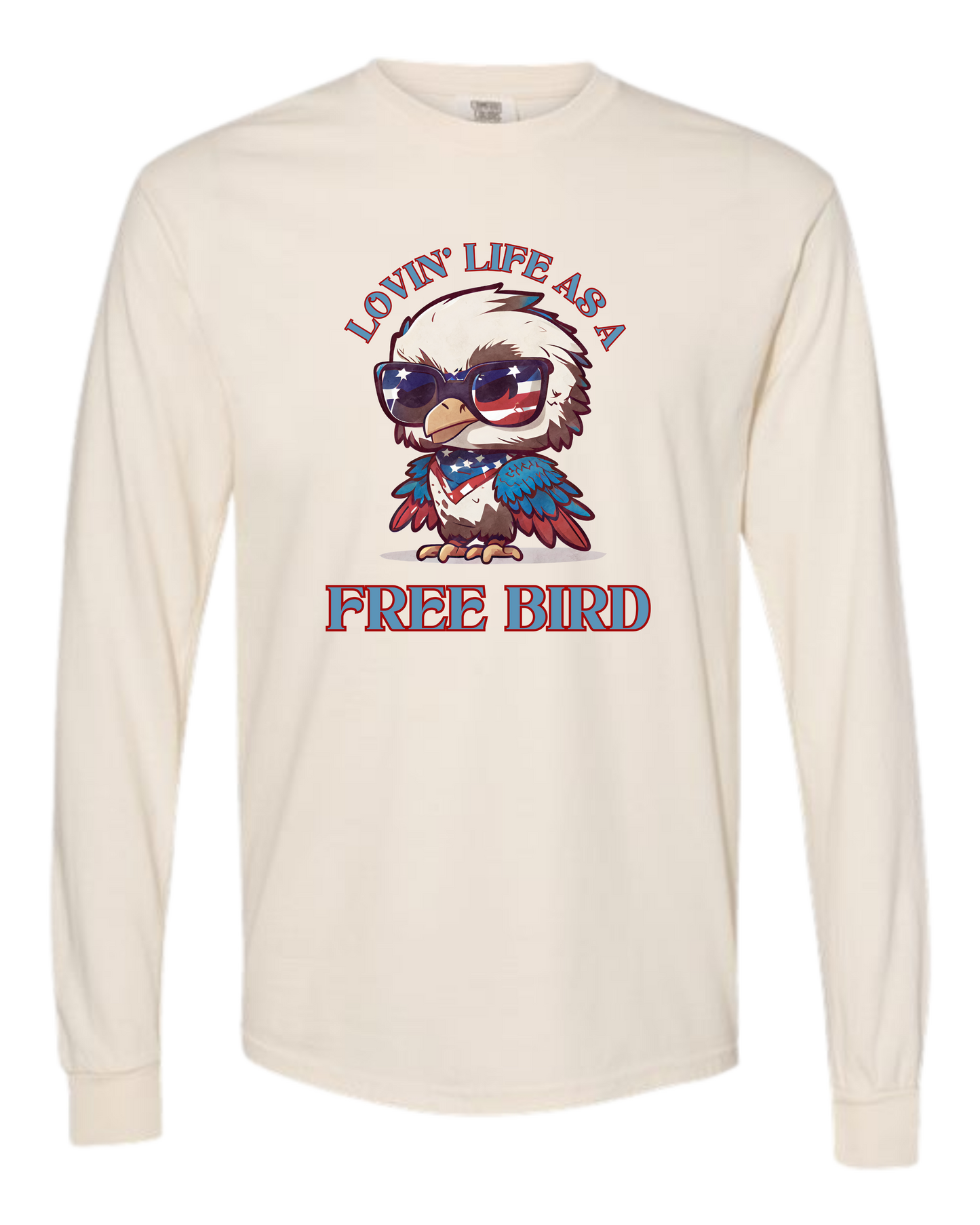 Lovin' Life as a Free Bird - Comfort Colors - Heavyweight Long Sleeve Tee - Neutral Colors
