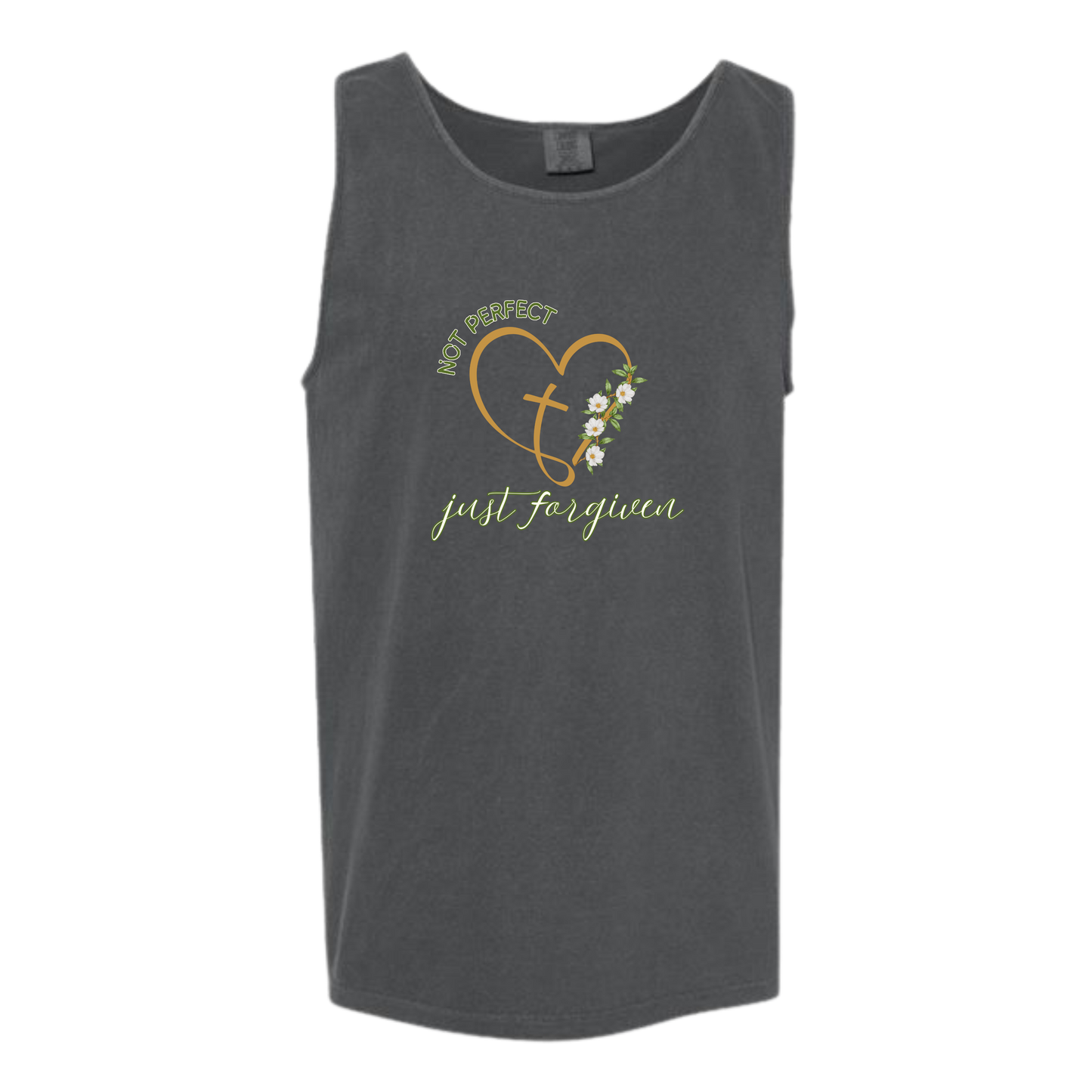 Not Perfect Just Forgiven - Comfort Colors - Unisex Tank - Neutral Colors & Blues