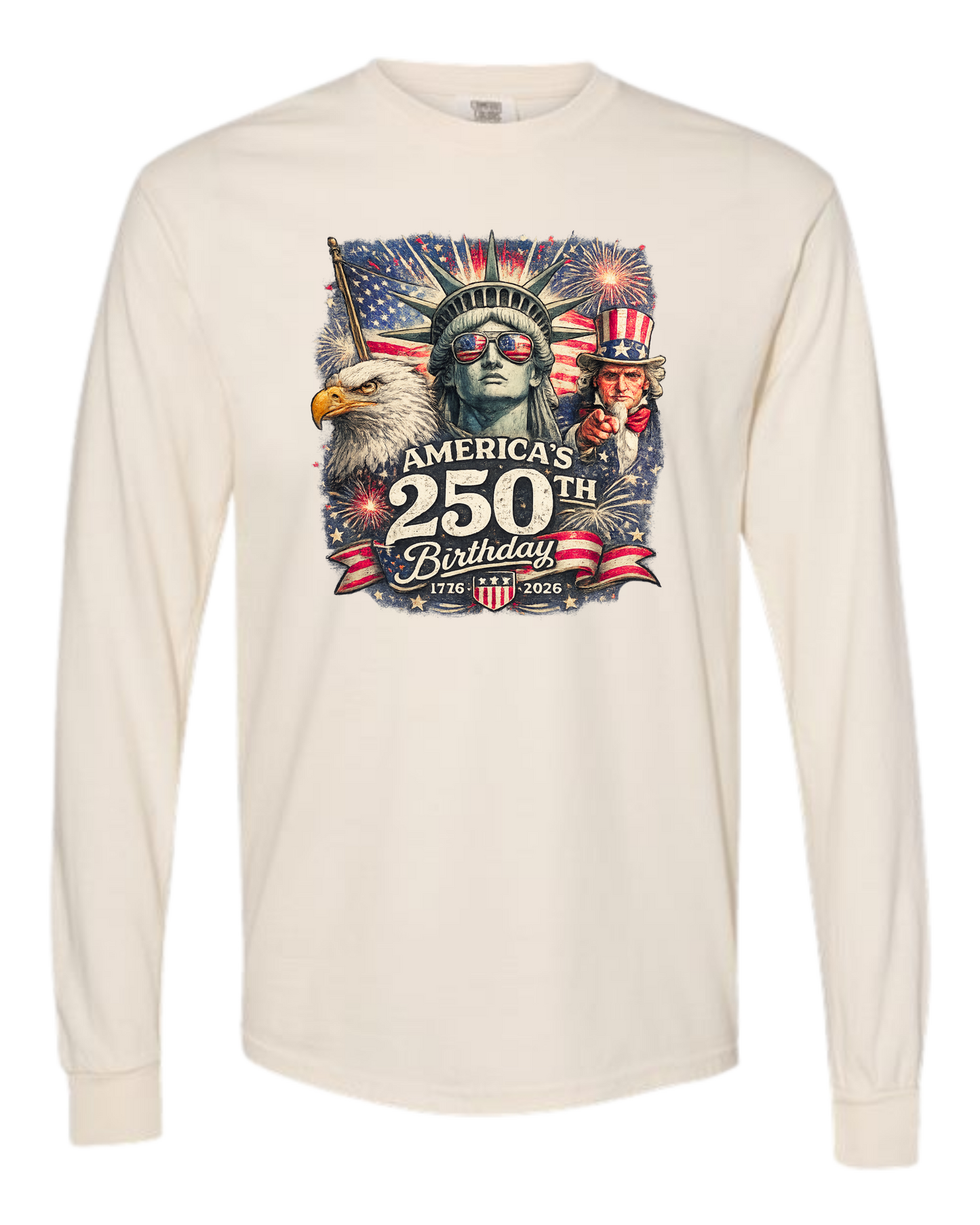 America's 250th Birthday - Comfort Colors - Heavyweight Long Sleeve Tee - Neutral Colors