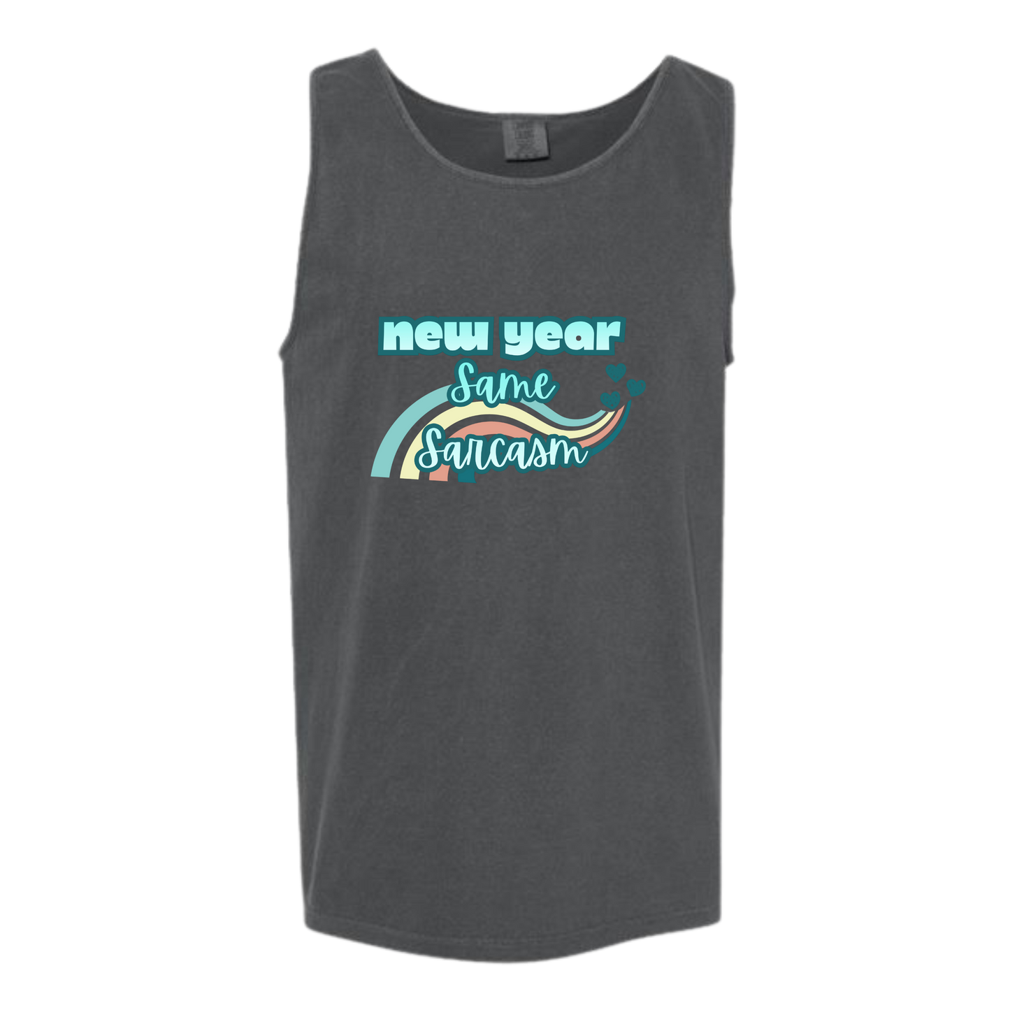 New Year Same Sarcasm - Comfort Colors - Unisex Tank - Neutral Colors & Blues