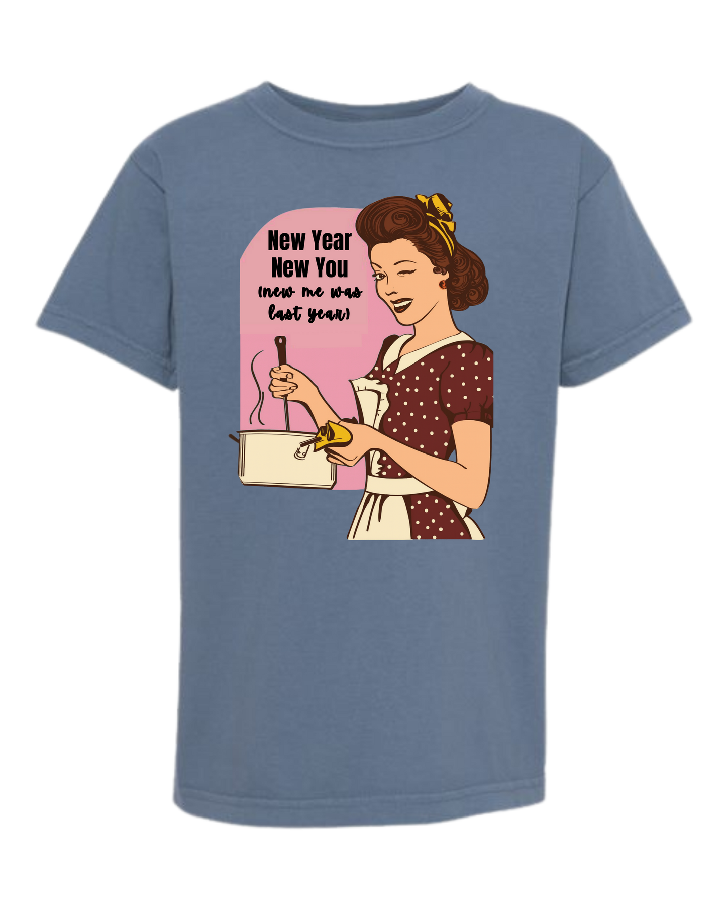 New Year New You - Comfort Colors - Heavyweight Youth Tee - Neutral Colors & Blues