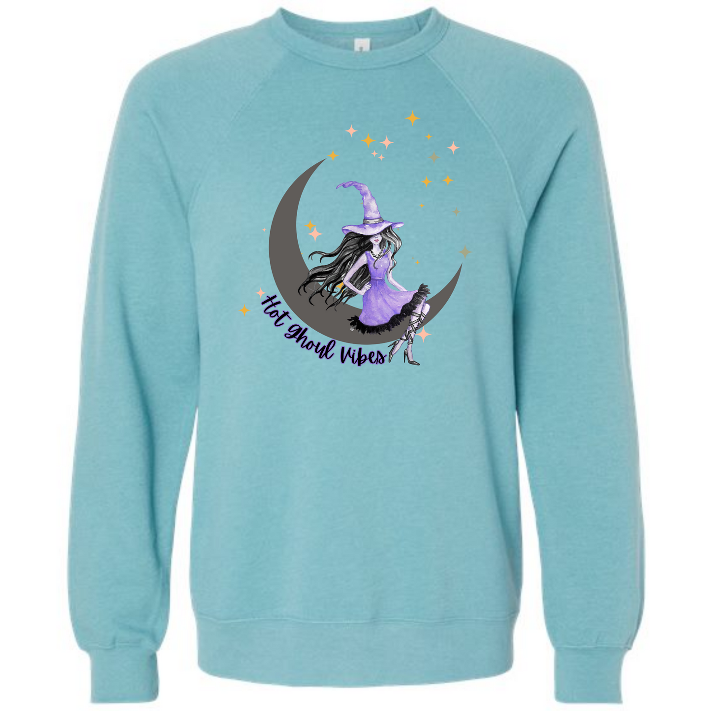 HP - Hot Ghoul Vibes - Sponge Fleece Raglan Sweatshirt - Blues, Purples