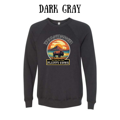 CP - Yellowstone: Fluffy Cows - Sponge Fleece Raglan Sweatshirt - Greens, Neutrals