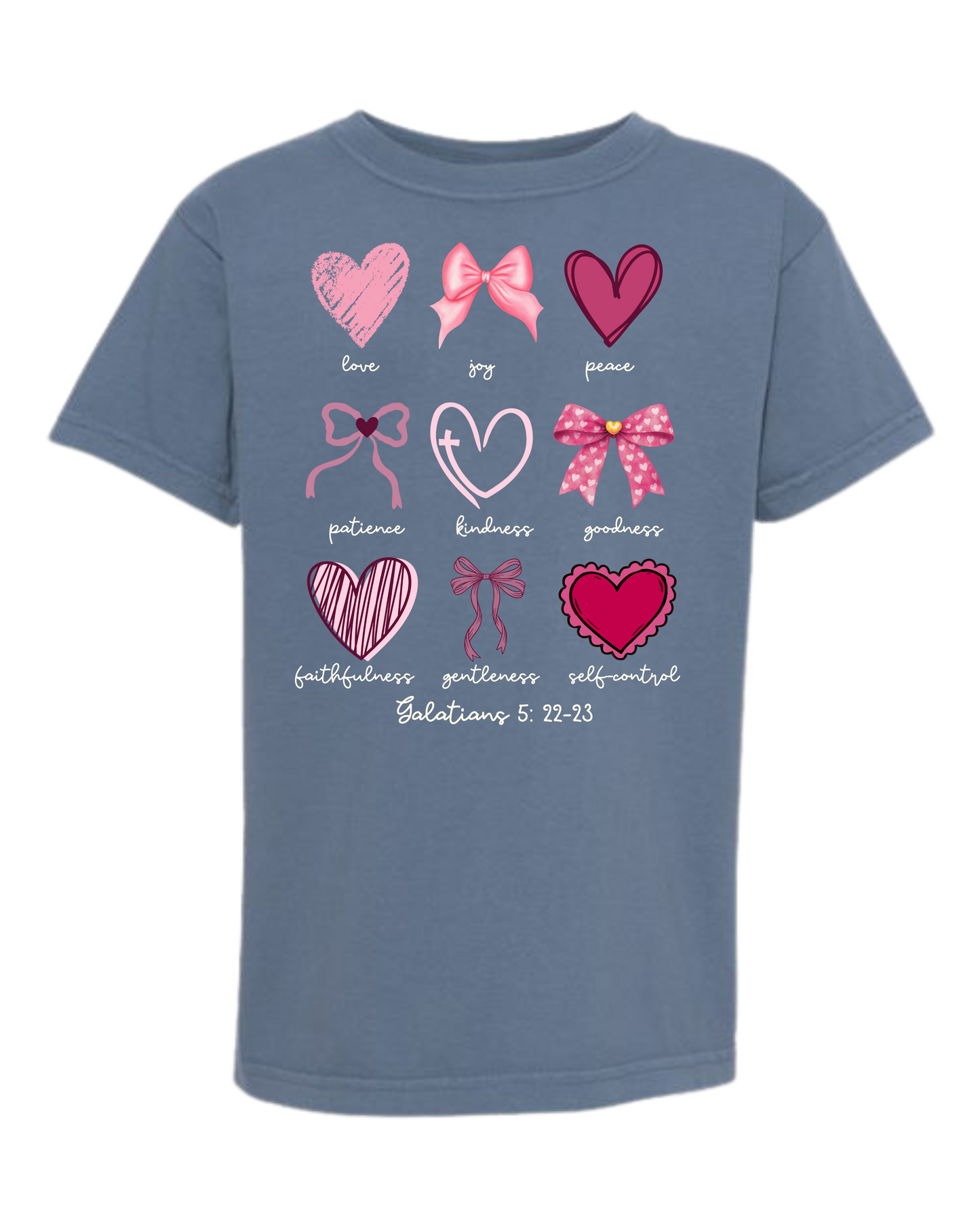 Galatians 5 - Valentines - Comfort Colors - Heavyweight Youth Tee - Neutral Colors & Blues