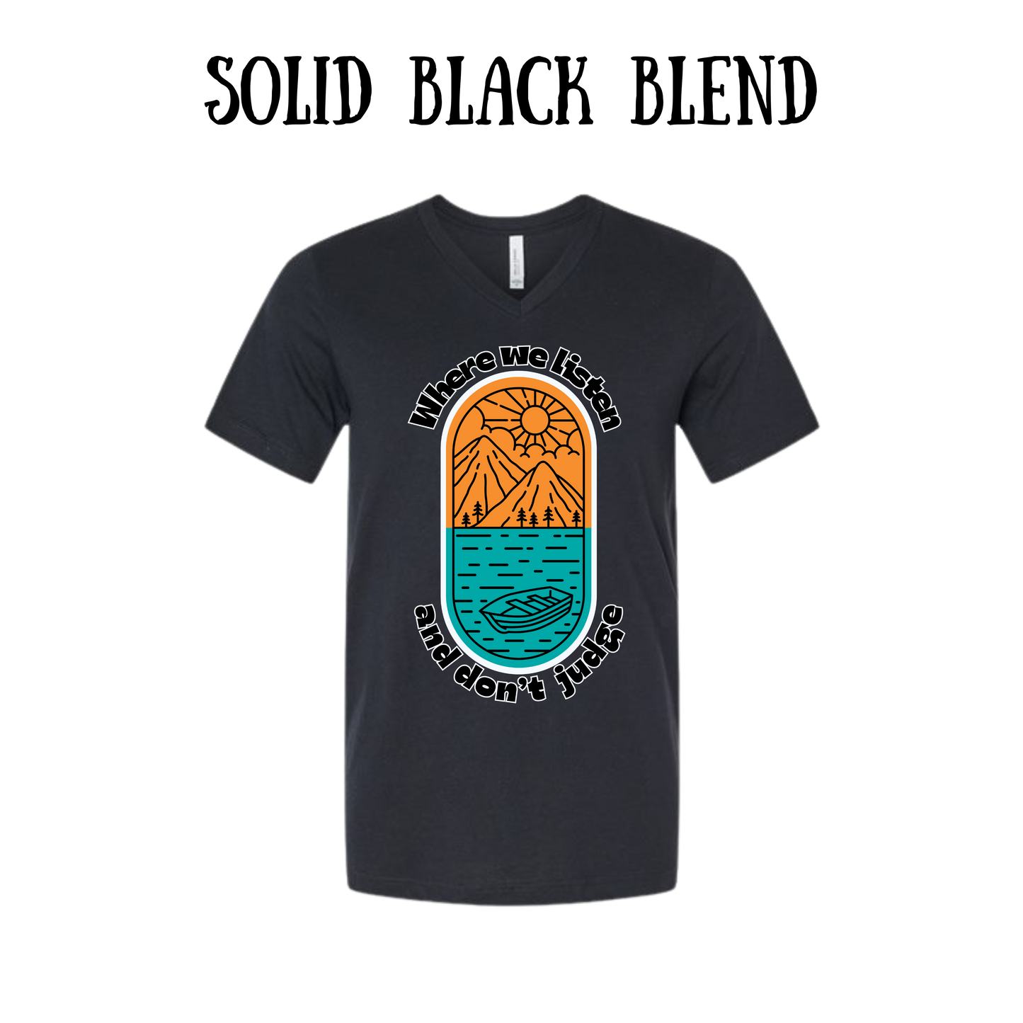 CP - Where We Listen and Don't Judge - Unisex V-Neck - Neutral Colors