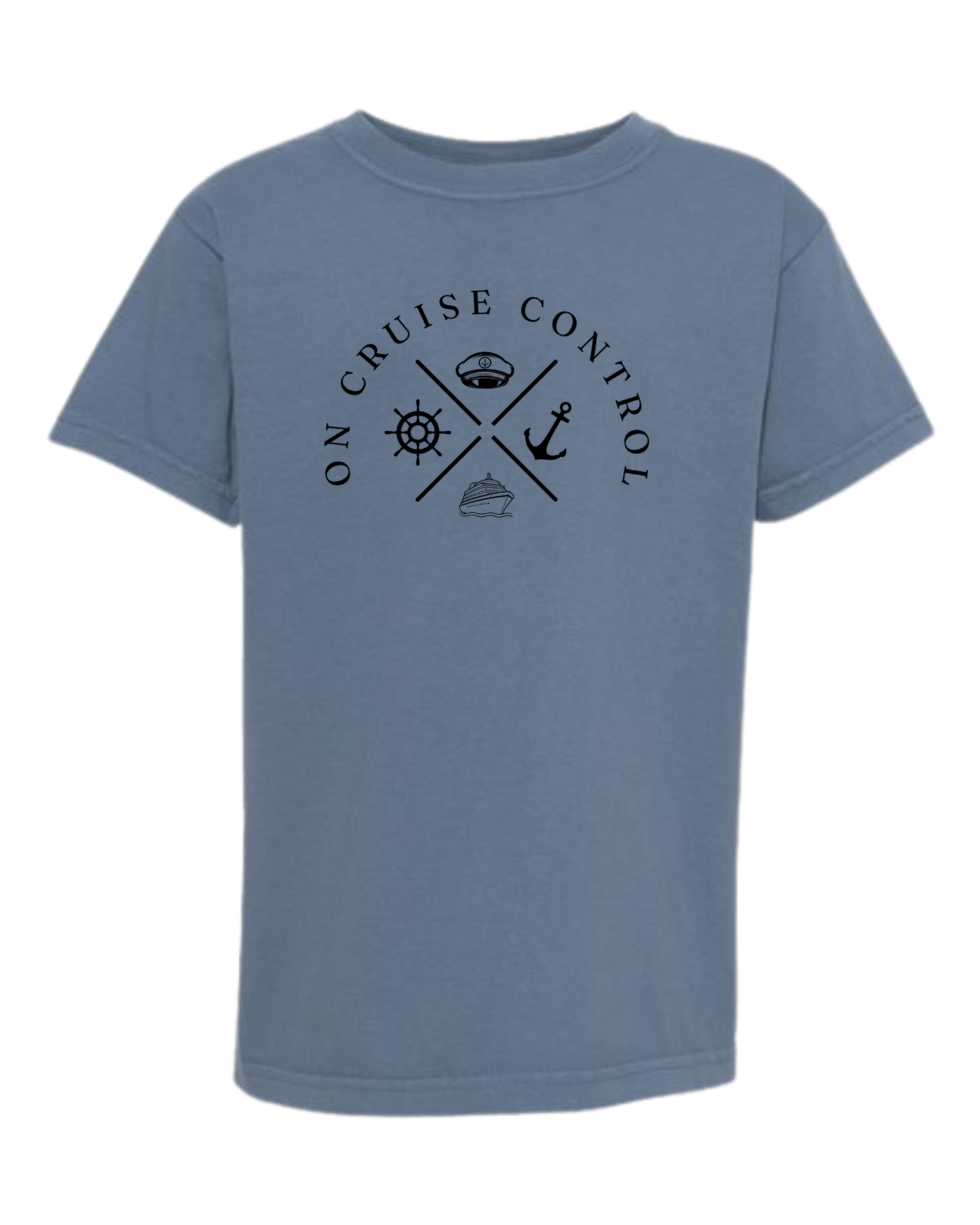On Cruise Control - Comfort Colors - Heavyweight Youth Tee - Neutral Colors & Blues