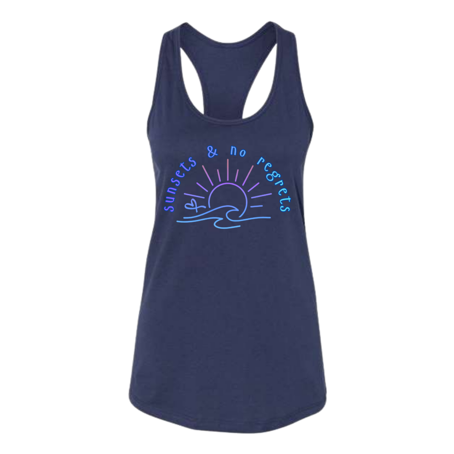 Sunsets & No Regrets - Bella+Canvas - Women's Jersey Racerback Tank