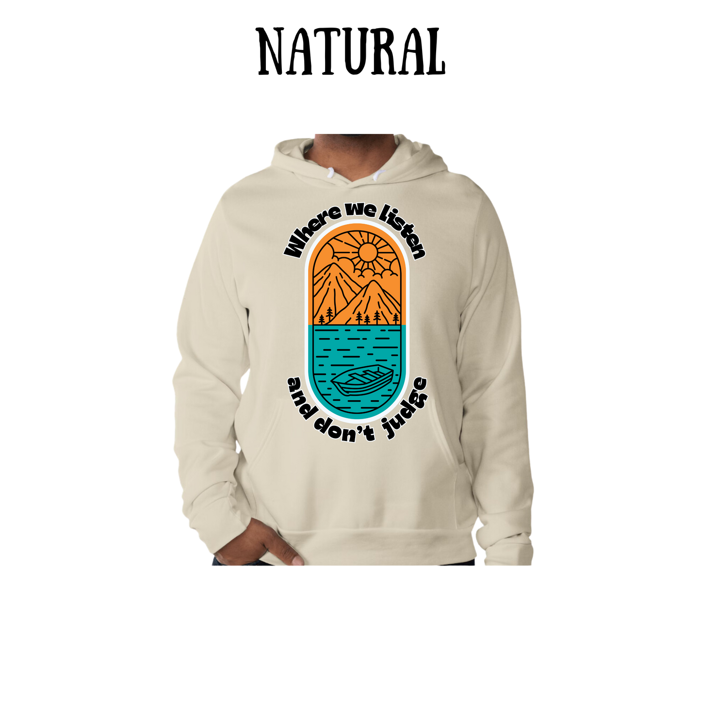 CP - Where We Listen and Don't Judge - Sponge Fleece Hoodie - Greens, Neutrals