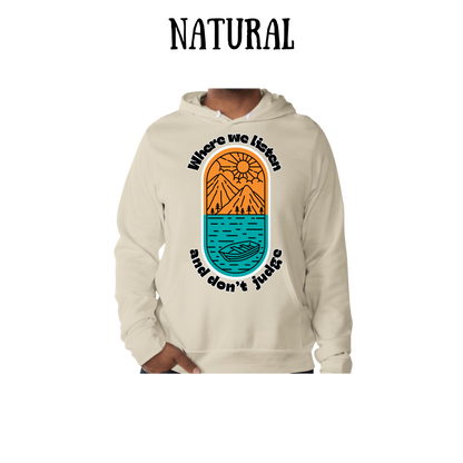 CP - Where We Listen and Don't Judge - Sponge Fleece Hoodie - Greens, Neutrals