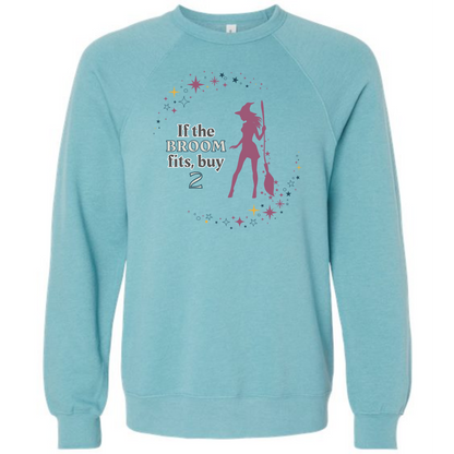 HP - If The Broom Fits - Sponge Fleece Raglan Sweatshirt - Blues, Purples