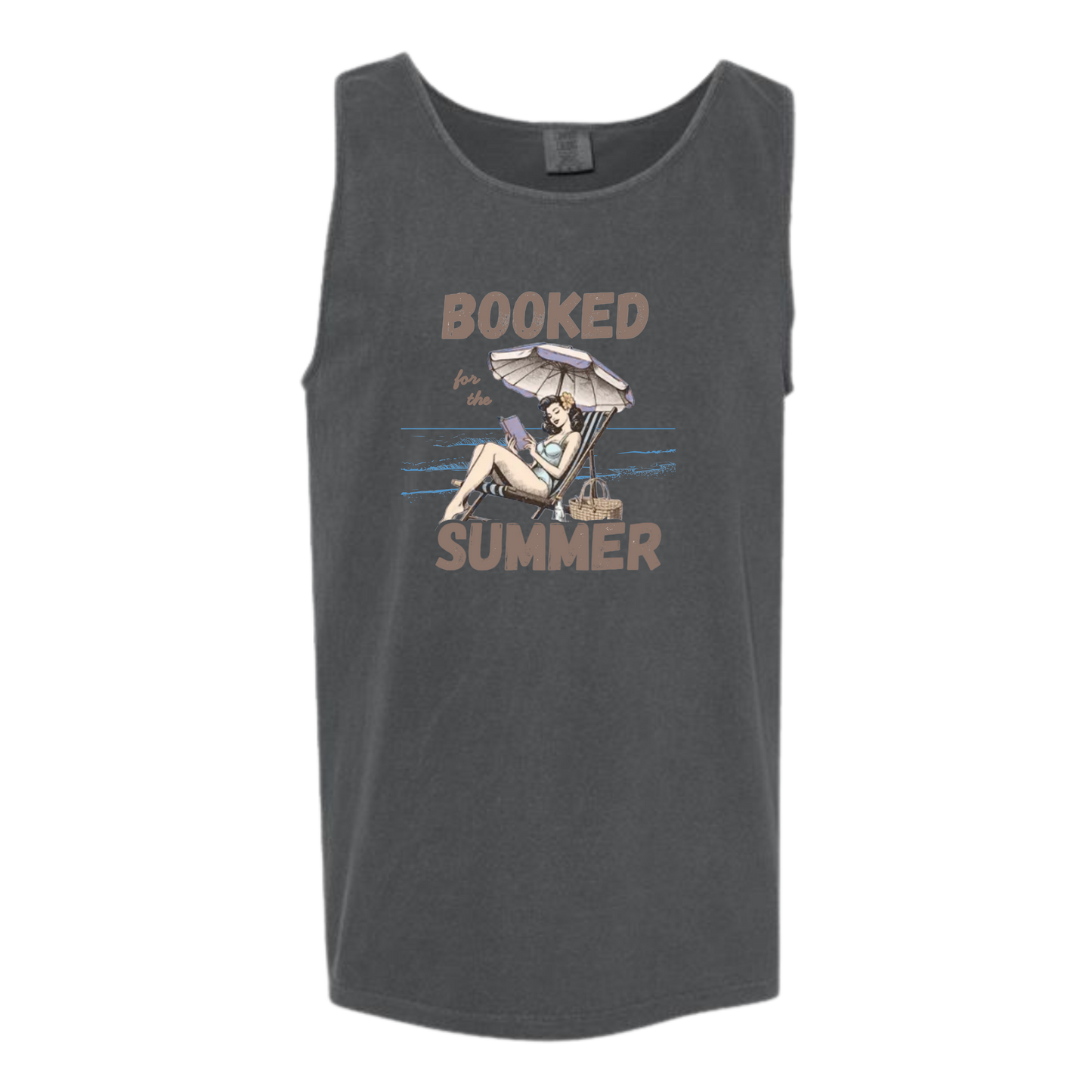 Booked for the Summer - Comfort Colors - Unisex Tank - Neutral Colors & Blues