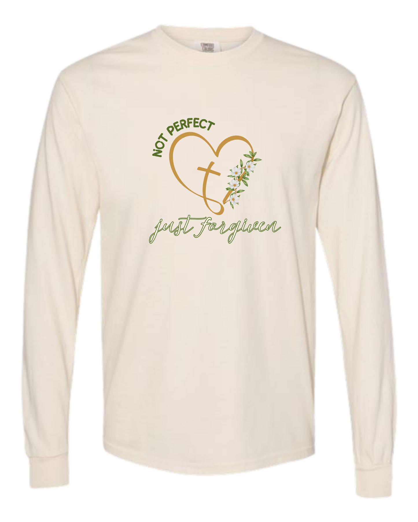 Not Perfect Just Forgiven - Comfort Colors - Heavyweight Long Sleeve Tee - Neutral Colors