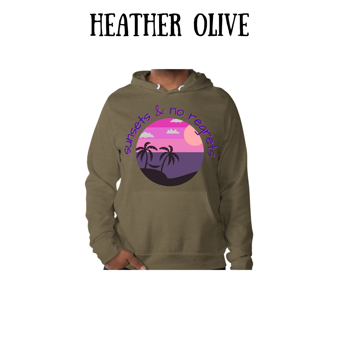 VP - Sunsets & No Regrets - Sponge Fleece Hoodie - Greens, Neutrals