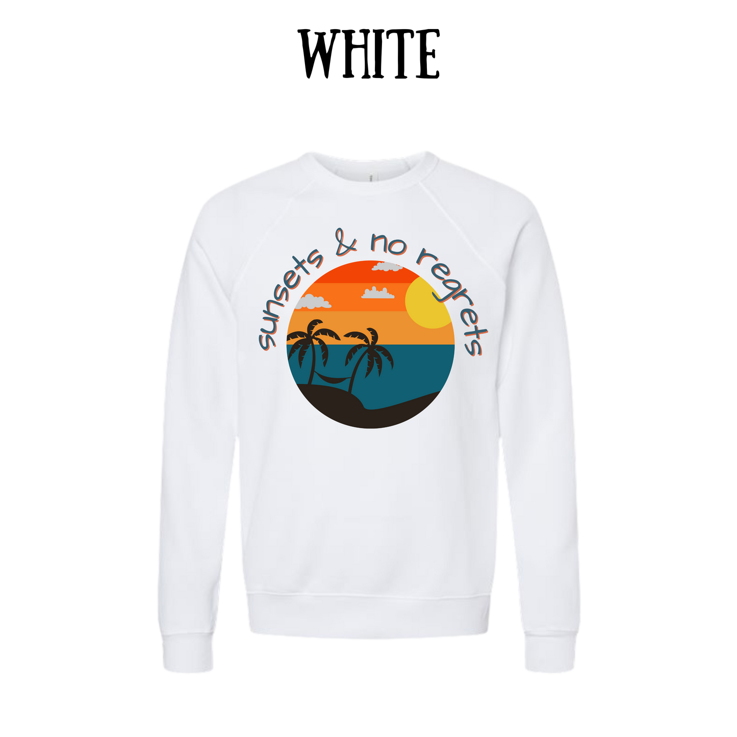 VP - Sunsets & No Regrets - Sponge Fleece Raglan Sweatshirt - Greens, Neutrals