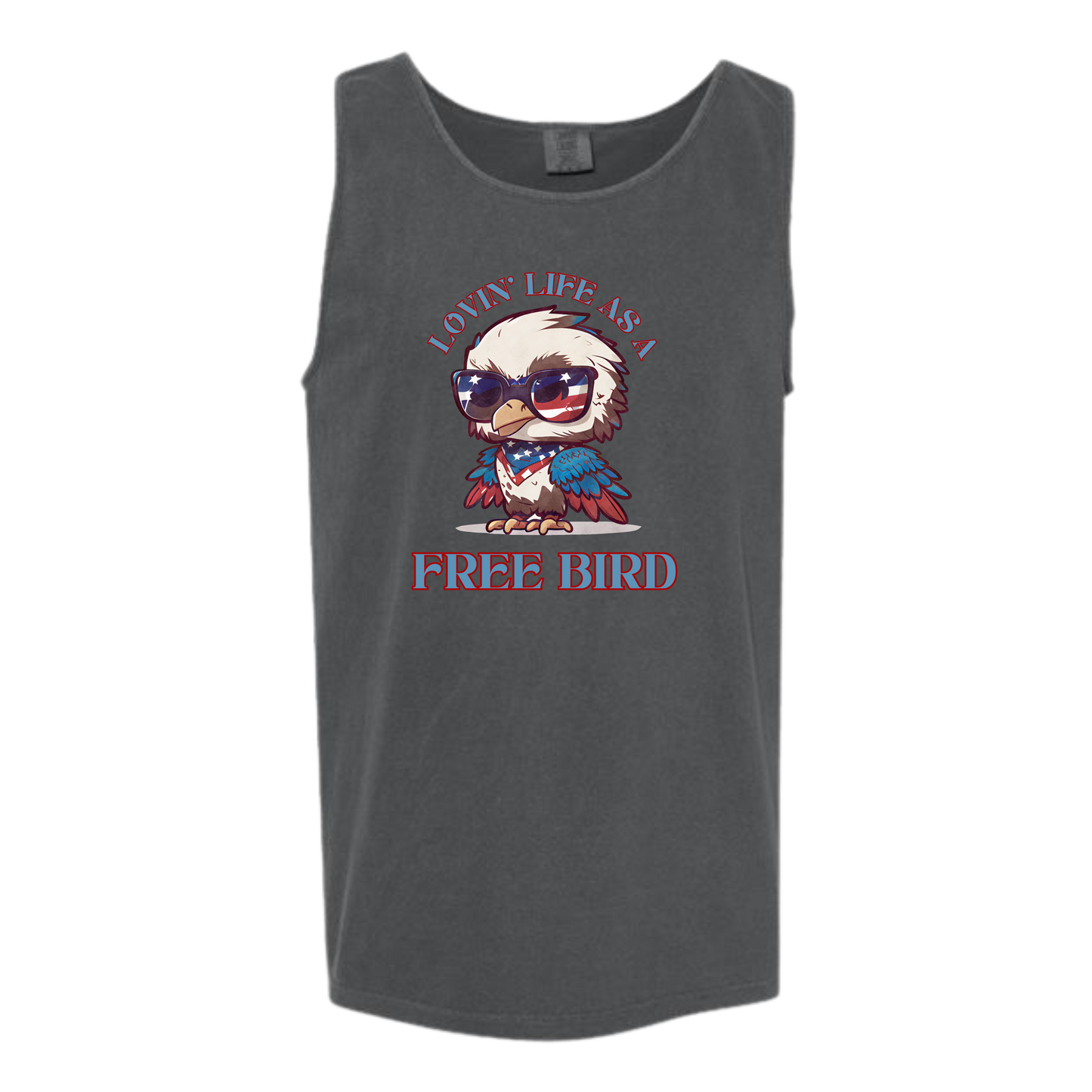 Lovin' Life as a Free Bird - Comfort Colors - Unisex Tank - Neutral Colors & Blues