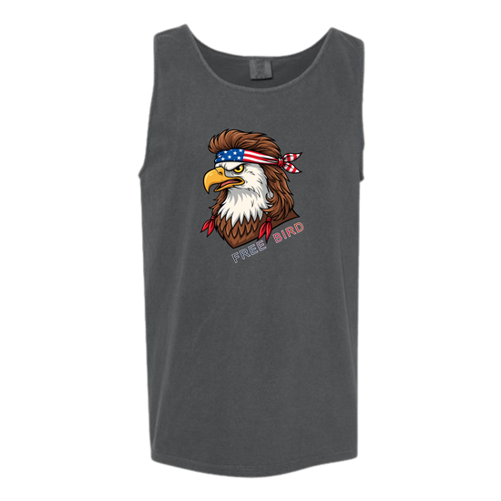 Rockin Free Bird - Comfort Colors - Unisex Tank - Neutral Colors & Blues