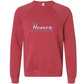Red raglan sweatshirt with Make Heaven Crowded Heart and Cross image