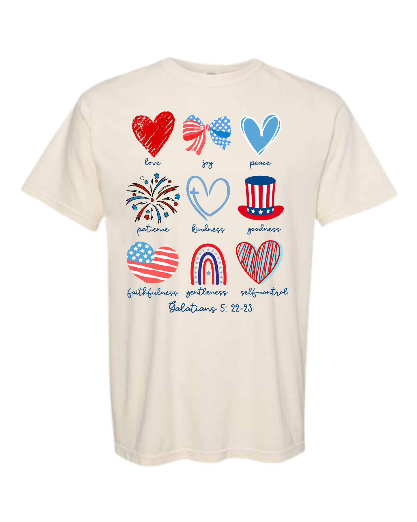 Galatians 5 - Patriotic - Comfort Colors - Heavyweight Unisex Tee - Neutral Colors